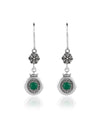 Sterling Silver Filigree Art Gemstone Dangle Women Earrings