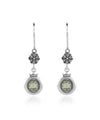 Sterling Silver Filigree Art Gemstone Dangle Women Earrings