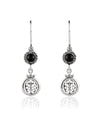 Sterling Silver Filigree Art Gemstone Dangle Women Round Earrings
