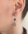 Sterling Silver Filigree Art Gemstone Dangle Women Round Earrings
