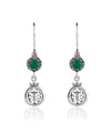 Sterling Silver Filigree Art Gemstone Dangle Women Round Earrings