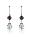 Sterling Silver Filigree Art Gemstone Dangle Women Round Earrings