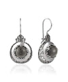 Sterling Silver Filigree Art Gray Moonstone Gemstone Women Drop Earrings