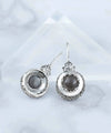 Sterling Silver Filigree Art Gray Moonstone Gemstone Women Drop Earrings