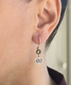 Sterling Silver Filigree Art Gemstone Dangle Women Heart Earrings
