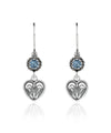 Sterling Silver Filigree Art Gemstone Dangle Women Heart Earrings