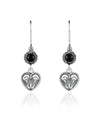 Sterling Silver Filigree Art Gemstone Dangle Women Heart Earrings