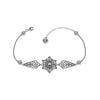 Sterling Silver Filigree Art Lily Flower Design Woman Link Bracelet