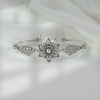 Sterling Silver Filigree Art Lily Flower Design Woman Link Bracelet