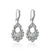 925 Sterling Silver Filigree Art Flower Earrings Dangle Drop Earrings