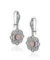 Sterling Silver Filigree Art Pink Chalcedony Gemstone Dangle Earrings
