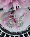 Sterling Silver Filigree Art Pink Chalcedony Gemstone Dangle Earrings