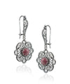 Sterling Silver Filigree Art Rhodonite Gemstone Women Dangle Drop Earrings