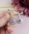 Sterling Silver Filigree Art Rhodonite Gemstone Women Dangle Drop Earrings
