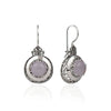 Sterling Silver Filigree Art Rose Quartz Gemstone Drop Earrings - Filigranist Jewelry