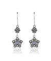 Sterling Silver Filigree Art Gemstone Dangle Women Star Earrings