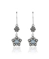 Sterling Silver Filigree Art Gemstone Dangle Women Star Earrings