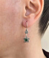 Sterling Silver Filigree Art Gemstone Dangle Women Star Earrings