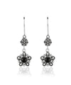 Sterling Silver Filigree Art Gemstone Dangle Women Star Earrings