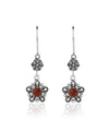 Sterling Silver Filigree Art Gemstone Dangle Women Star Earrings