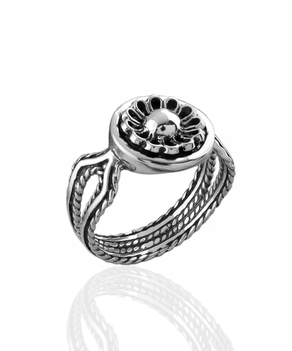 Filigranist 925 Sterling Silver Filigree Art Long Ring For Women - Intricate Lace Design