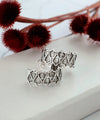 Sterling Silver Filigree Art Tulip C Hoop Stud Earrings