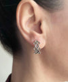 Sterling Silver Filigree Eye of Horus Design C-Hoop Stud Earrings for Women - Filigranist Jewelry