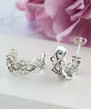 Sterling Silver Filigree Eye of Horus Design C-Hoop Stud Earrings for Women - Filigranist Jewelry