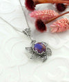 Sterling Silver Filigree Mojave Turquoise Gemstone Blossoming Lotus Flower Pendant Necklace