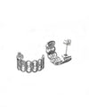 Sterling Silver Filigree Oval Design C-Hoop Stud Earrings for Women - Filigranist Jewelry