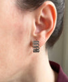Sterling Silver Filigree Oval Design C-Hoop Stud Earrings for Women - Filigranist Jewelry