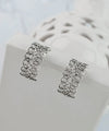 Sterling Silver Filigree Art Wavy C Hoop Stud Earrings