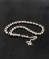 925 Sterling Silver Ottoman Sign 33 Oval Beads Tasbih Prayer Beads