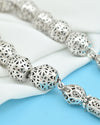 Sterling Silver Filigree Art 11 Pieces Lace Beads Stress Chain Tasbeeh