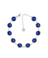 10 Beads Dark Blue Evil Eye Women Silver Link Bracelet - Filigranist Jewelry