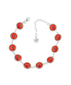 10 Beads Scarlet Evil Eye Women Silver Link Bracelet - Filigranist Jewelry