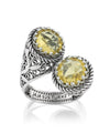 925 Sterling Silver Women's Bypass Ring with Citrine Gemstone - Perfect for Any Occasion