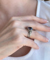 Bee Detailed Amethyst Gemstone Filigree Art Women Silver Cocktail Ring