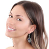 Elegant Hamsa evil eye dangle earrings in sterling silver for women