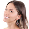 Elegant Ruby Corundum Hamsa dangle earrings in sterling silver for women