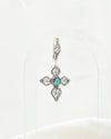 Sterling Silver Emerald Quartz Filigree Arrow Faith Cross Earrings
