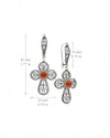 925 Silver Carnelian Filigree Cross Earrings