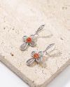 925 Silver Carnelian Filigree Cross Earrings