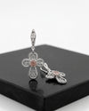 Oxidized sterling silver faith cross earrings with delicate lace filigree craftsmanship
