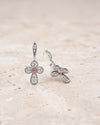925 Silver Cherry Quartz Filigree Cross Earrings