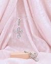 925 Silver Cherry Quartz Filigree Cross Earrings