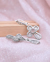 Handmade silver cross earrings featuring Cherry Quartz gemstone and intricate filigree design