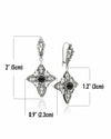 925 Sterling Silver Black Onyx Filigree Cross Dangle Earrings