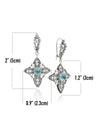 Blue Topaz sterling silver filigree cross dangle earrings for women