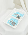 925 Sterling Silver Blue Topaz Filigree Cross Dangle Earrings